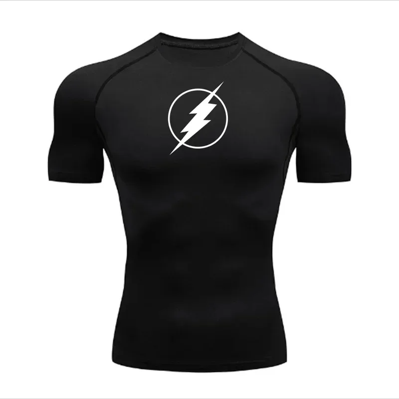 

Мужская компрессионная футболка для бега с коротким рукавом, быстросохнущая, дышащая, высокоэластичная, для лета, для спортзала и фитнеса