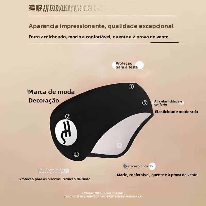 隔離イヤーマフ-ユニセックス-睡眠ノイズ低減-冬-アウトドア-スポーツ-サイクリング-フリース裏地-マジックテープ-アイマスク-防音