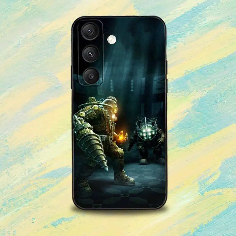 Beliebte B-BioShock-es Game Handyhülle für Samsung S25, S24, S10, S22, S21, S20, S23, Ultra, Plus, Lite, FE, weiche Silikonhülle in Schwarz