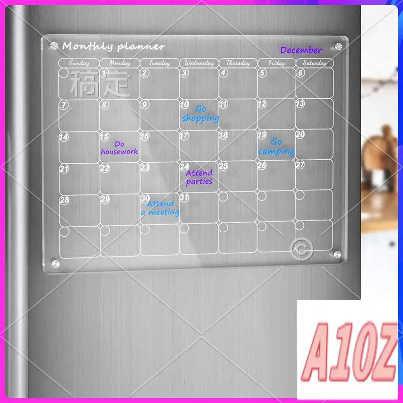 0Z-Monthly Calendar For Fridge Dry Erase Board Calendar For Fridge, Reusable Planner, Gift For Home Organization