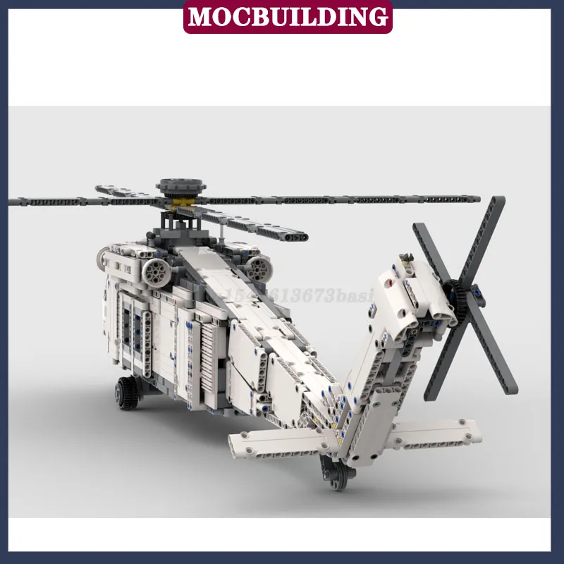 MOC Technologie Stadt Hubschrauber Modell Baustein Montage Flugzeug Boy Sammlung Serie Spielzeug Geschenke