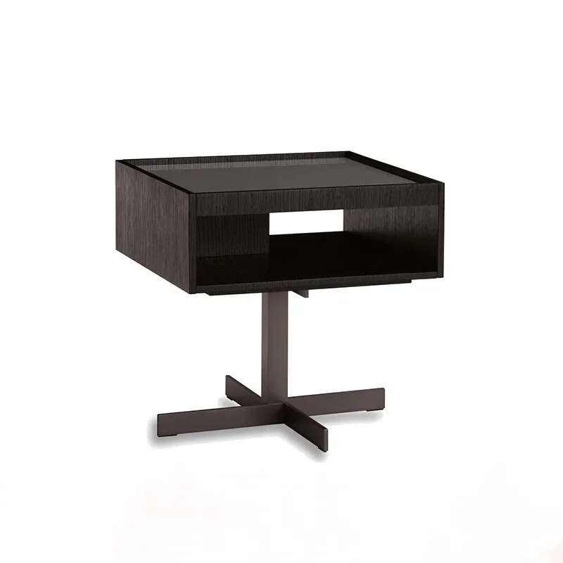 

Italian minimalist solid wood bedside storage cabinet simple living room side table creative model