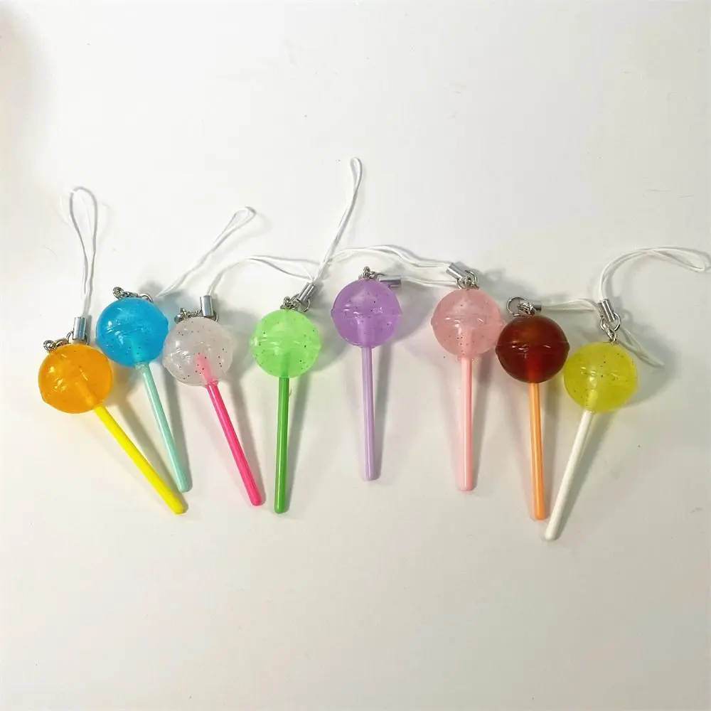 1 Pc Lovely Resin Lollipop Keychain Simulation Playful Candy Phone Chain Unisex Adult Handbag Pendants Decoration