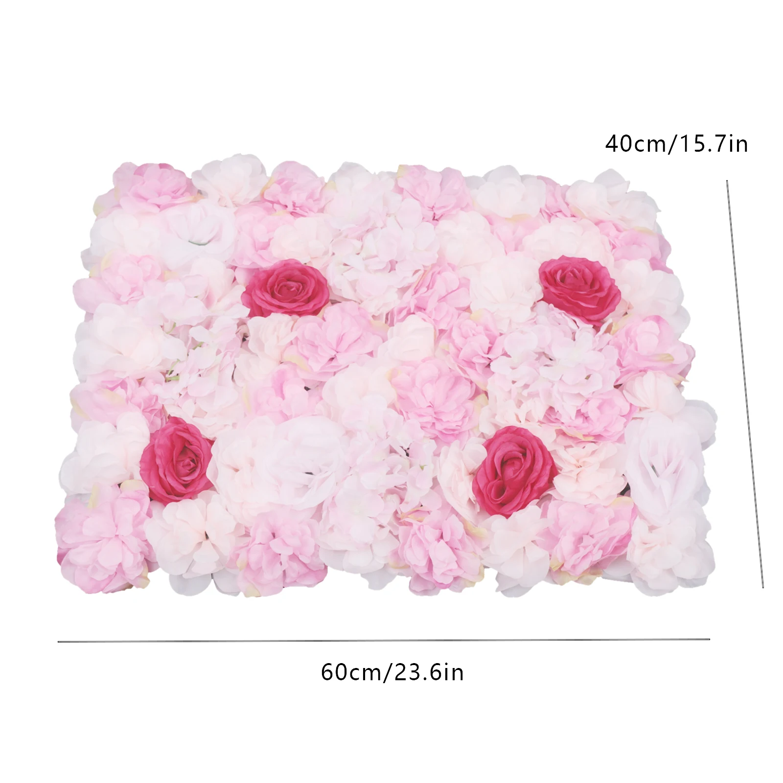 4 PCs 3D Flowers Wall Panel Flower Wall Decor Silk Flowers for Wedding Backdrop Birthday Baby Girls Pink Room Wall Decoration