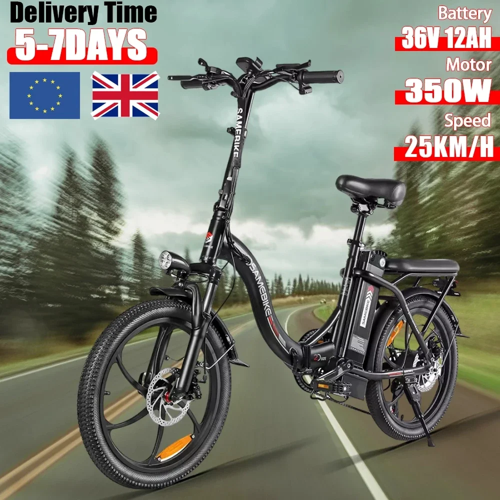 Electric Bike 350W Brushless Motor 36V13AH Lithium Battery City Trip ebike 20In Fat Tire Mountain Adult Folding Electric Bicycle