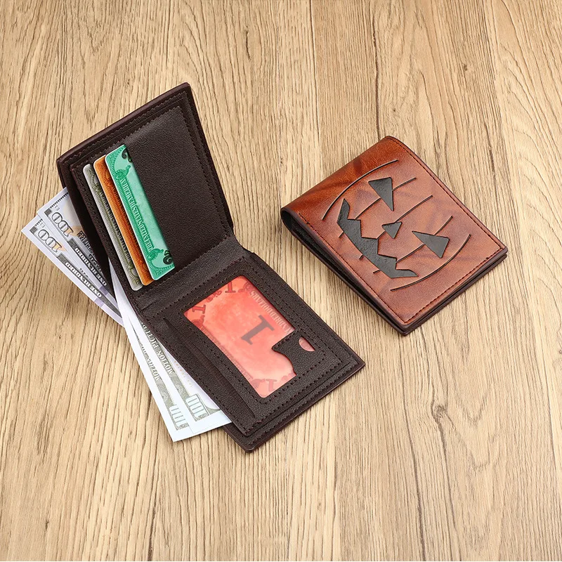 الرجال عارضة المحفظة هالوين الرجعية الجمجمة الرجال قصيرة المال كليب المحمولة أزياء الرجال المحمولة محفظة نسائية للعملات المعدنية حاملي البطاقات الذكور C267 #4