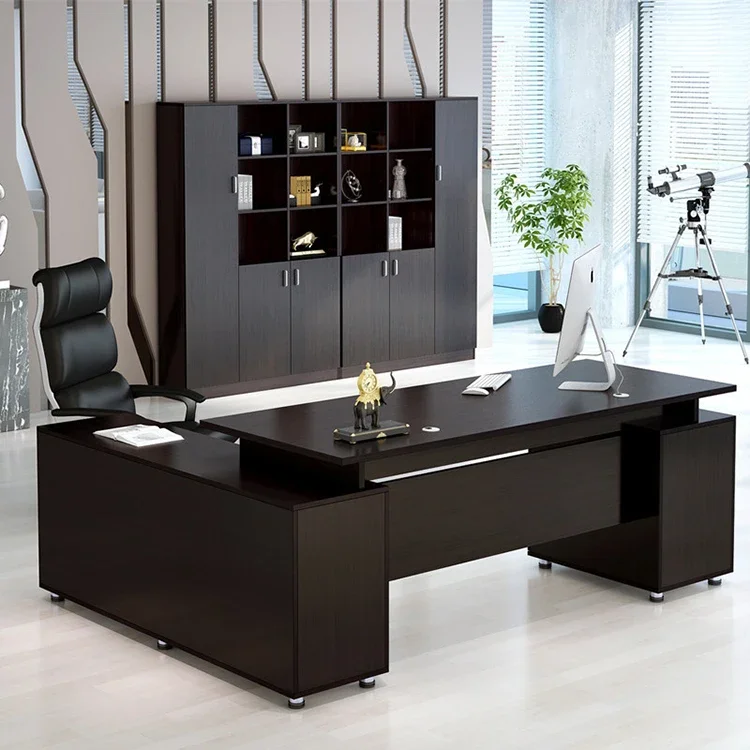 Modern Simple Office Furniture Boss President Desk Manager Large Office Desk With Lockers