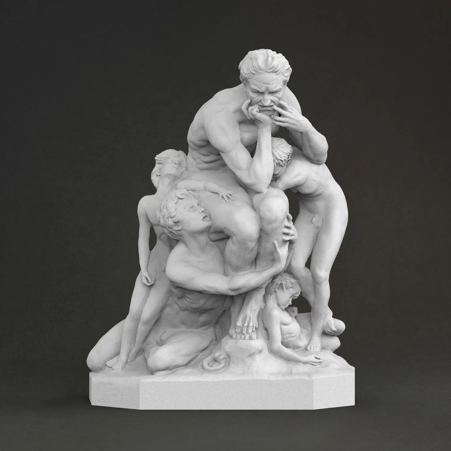 

"Ugolino and his descendants" sculpture, 3D printed resin, hand-painted, plaster-like statue ornament(work 10 days)