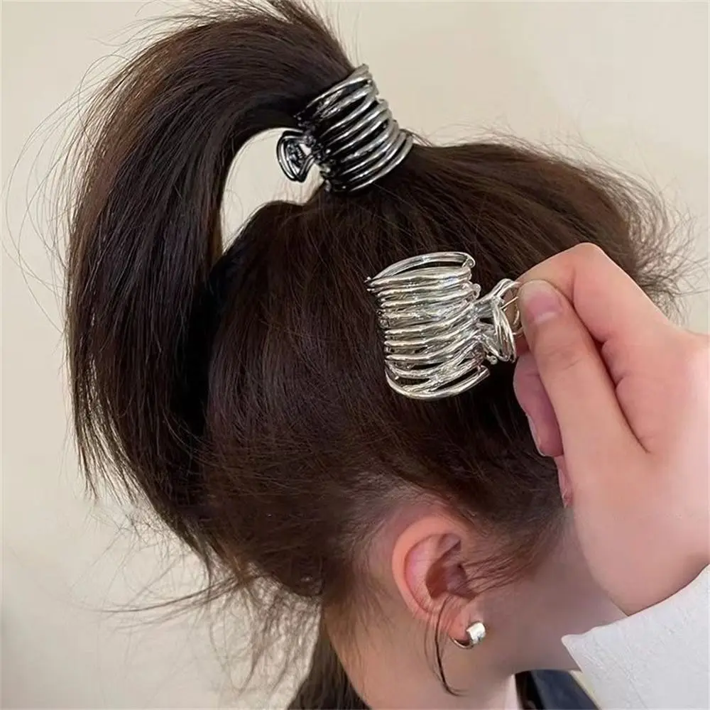 女の子のための金属製のポニーテールクリップ、黒の銀のヘア爪、毎日のヘッドウェア、小さなヘアクリップ