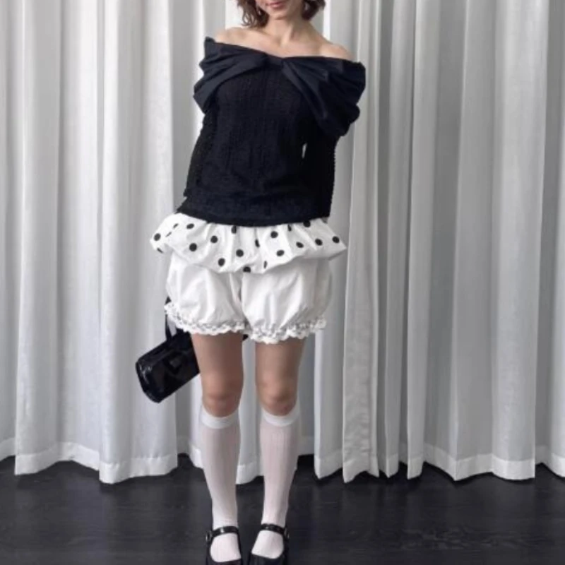 Deeptown Vintage Polka Dot Mini Skirt Women Y2k Korean Style Sweet Short Skirts Harajuku Elegant Fashion Streetwear Ruffle Skirt