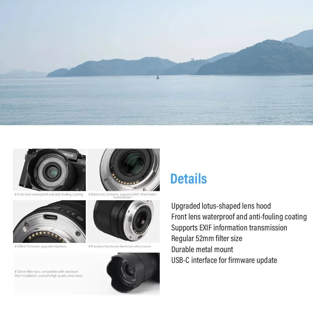 Viltrox 25mm F1.7 Air Autofokus APS-C Festbrennweitenobjektiv für Fuji XM5 X-T5 X-T30 II Nikon Z-Mount ZFC Z50 Z7II Sony ZV-E10 II A7IV – Detail 8