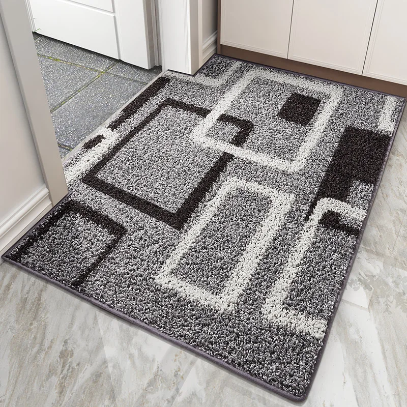 

Entrance Doormats Modern Simple Carpet Wear-resistant and Dirt-removing Elbow Yarn Rug Absorbent Non-slip Vacuuming Floor Mat