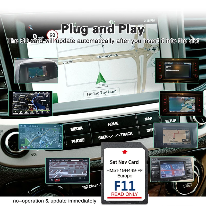 بطاقة SD أصلية لسيارة Ford Sync2 تحديث Nav 64GB F11 2022 Kuga Mondeo S-Max C-Max Focus HM5T-19H449-FF