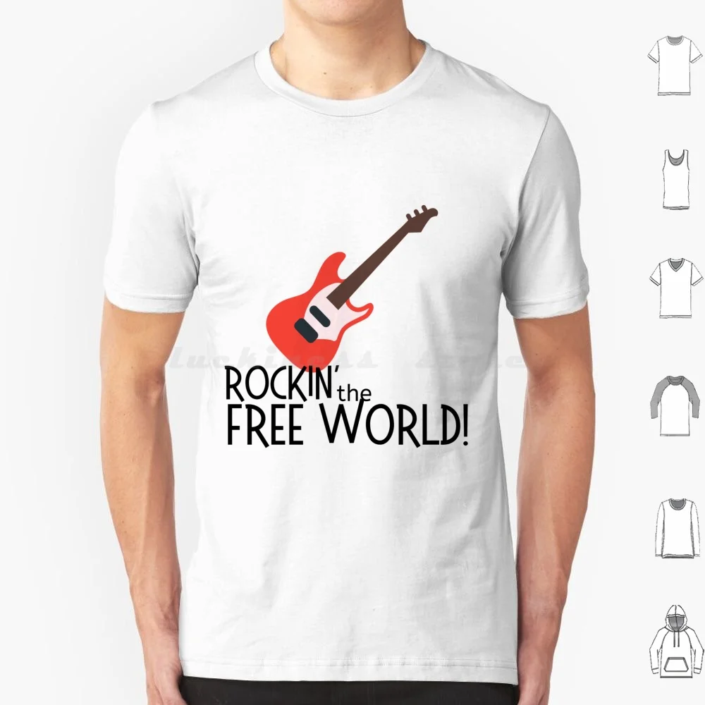 Camiseta Rock The Free World para hombres, mujeres y niños, 6xl, Rockin del mundo libre en el mundo libre, música gratis, balancín en el mundo libre