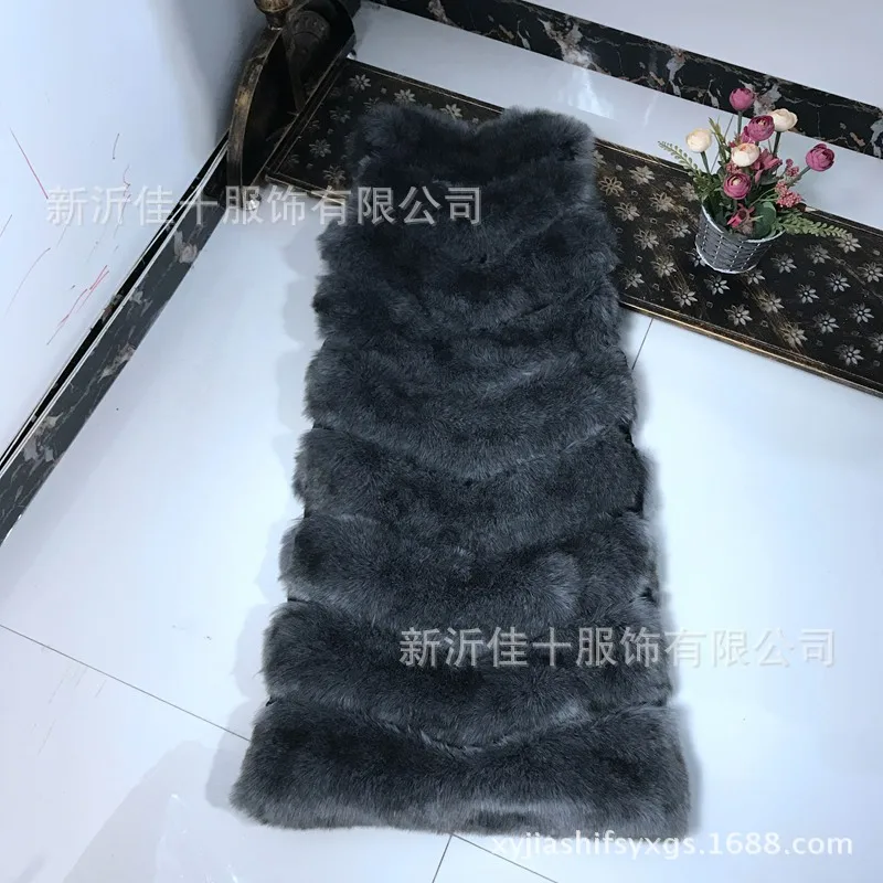 Autumn and Winter New Fox Fur Vest Women's Long Korean Style Slim Slim Coat