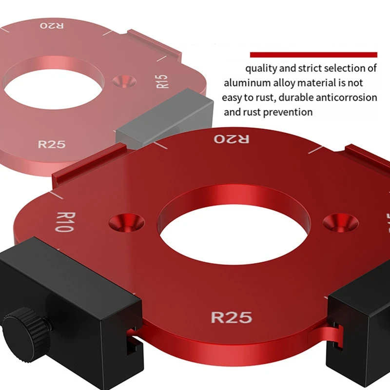 2PCS Woodworking Router Templates R10-R50 Radius Jig 4-In-1 Arc Angle Positioning Template, Corner Radius