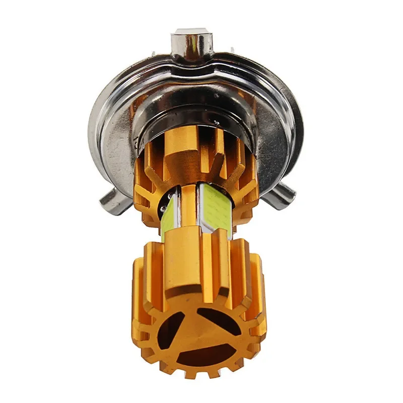 H4 LED 3 COB Motorcycle Headlight Bulb 6000K Hi/Lo Beam Light White 2000LM 18W Motorcycle Bulbs LEDs