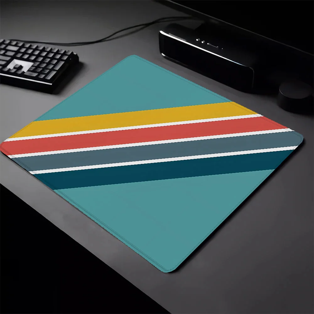 Small Pc Gaming Accessories Diagonal Vintage Stripes - Retro IPhone Case Mouse Pad Rubber Mat Mousepad Gamer Deskmat Mausepad