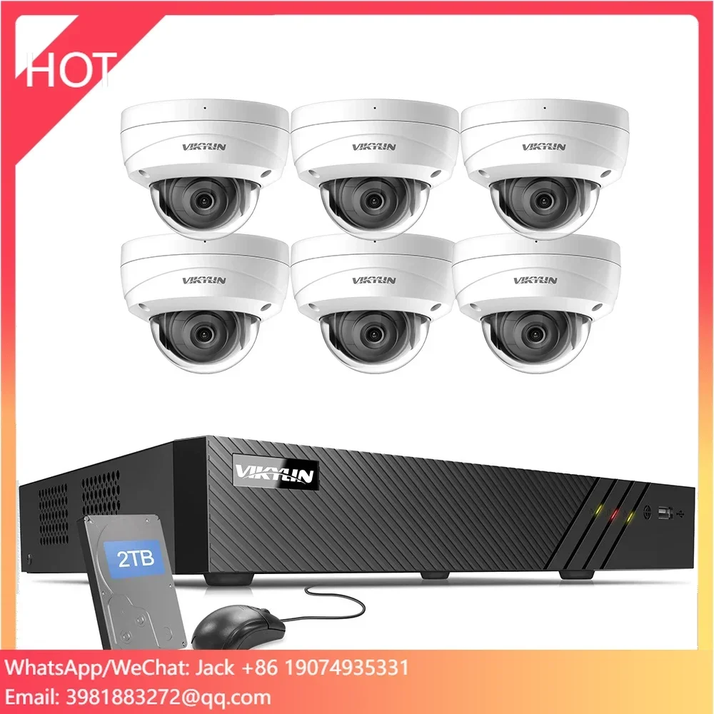 Kit NVR HD 8CH 8MP 4k POE Sistema di telecamere di sicurezza IP H.265 Sistema di sorveglianza di sicurezza CCTV audio