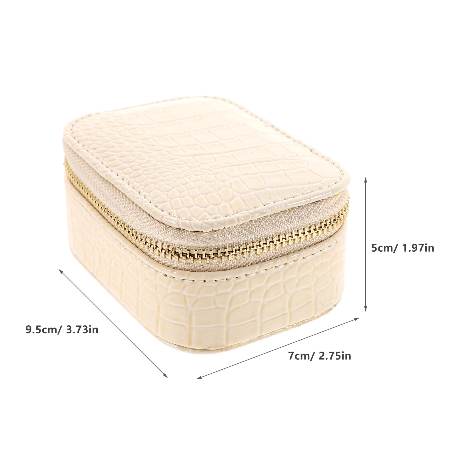 Kompakte Reise-Schmuckschatulle, PU-Material, Reißverschluss-Design, kleiner tragbarer Schmuck-Organizer, Aufbewahrungskoffer für Frauen und Mädchen