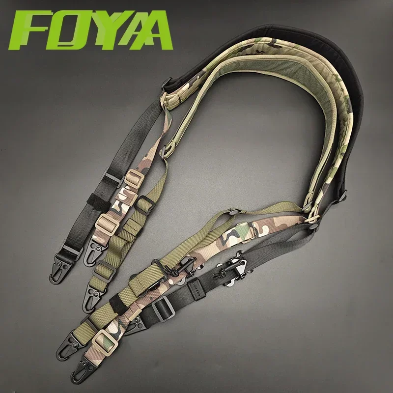 Tactical Modular Rifle Sling Removable 2 Point/1 Point Sling Padded Combat Shooting Equipment Hunting Rifle Strap