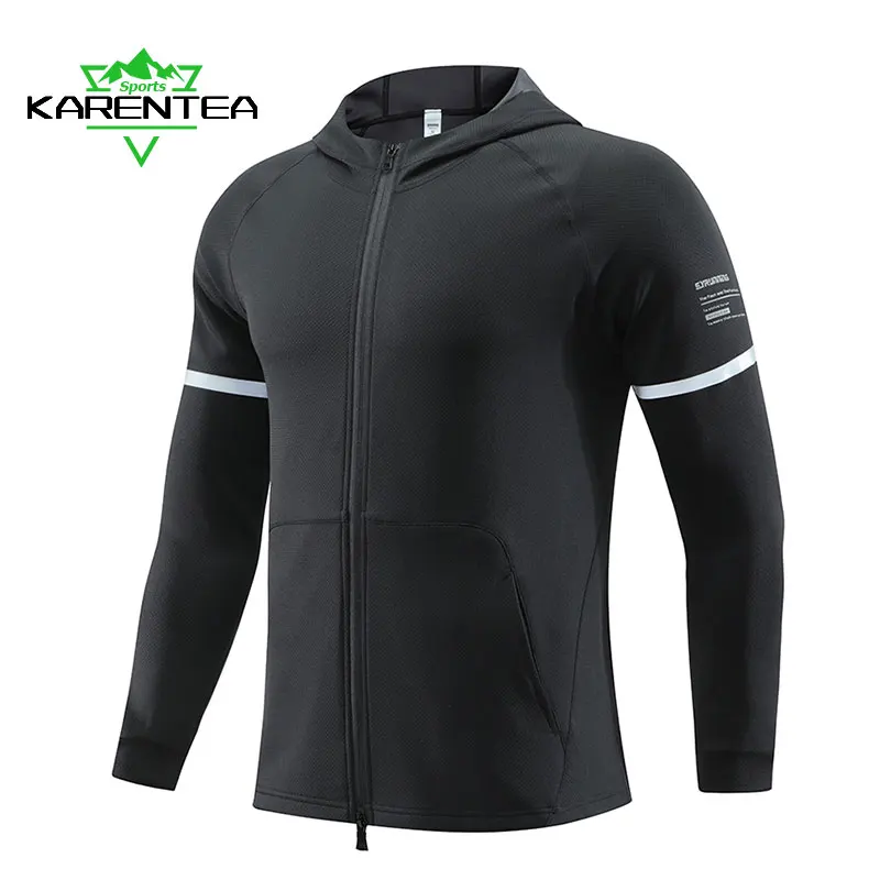 Running Jacket Men Hooded Sport Coat Reflrctive Man Sportswear Gym Jogging Outdoor Male Autumn Breathable Coat Fitness Jackets