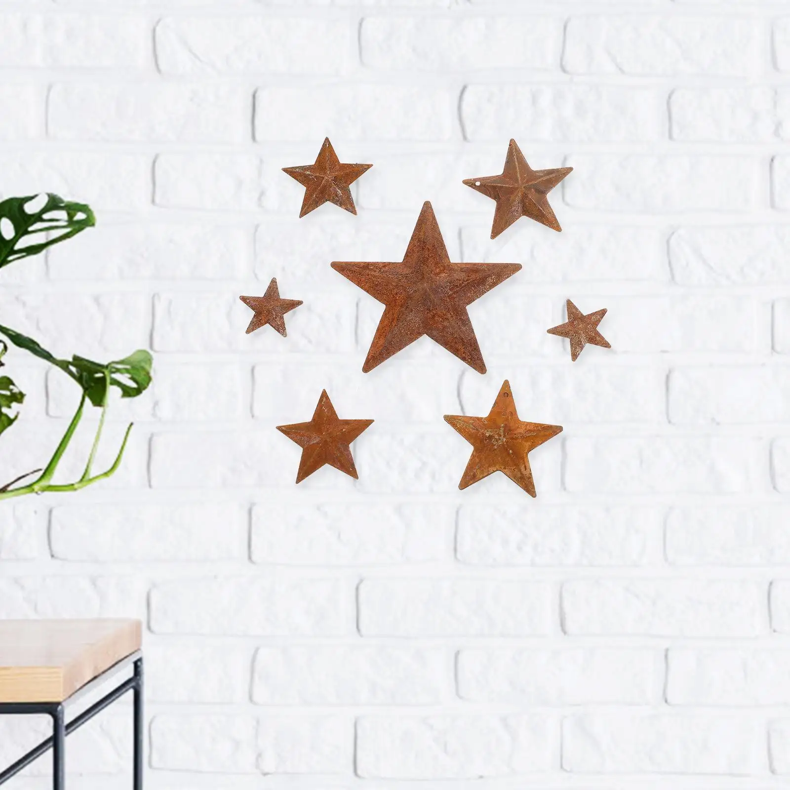 30 قطعة زخرفة الخماسي نجمة صدئة الحلي قلادة اكسسوارات ديكور الحديد نجوم معدنية #3