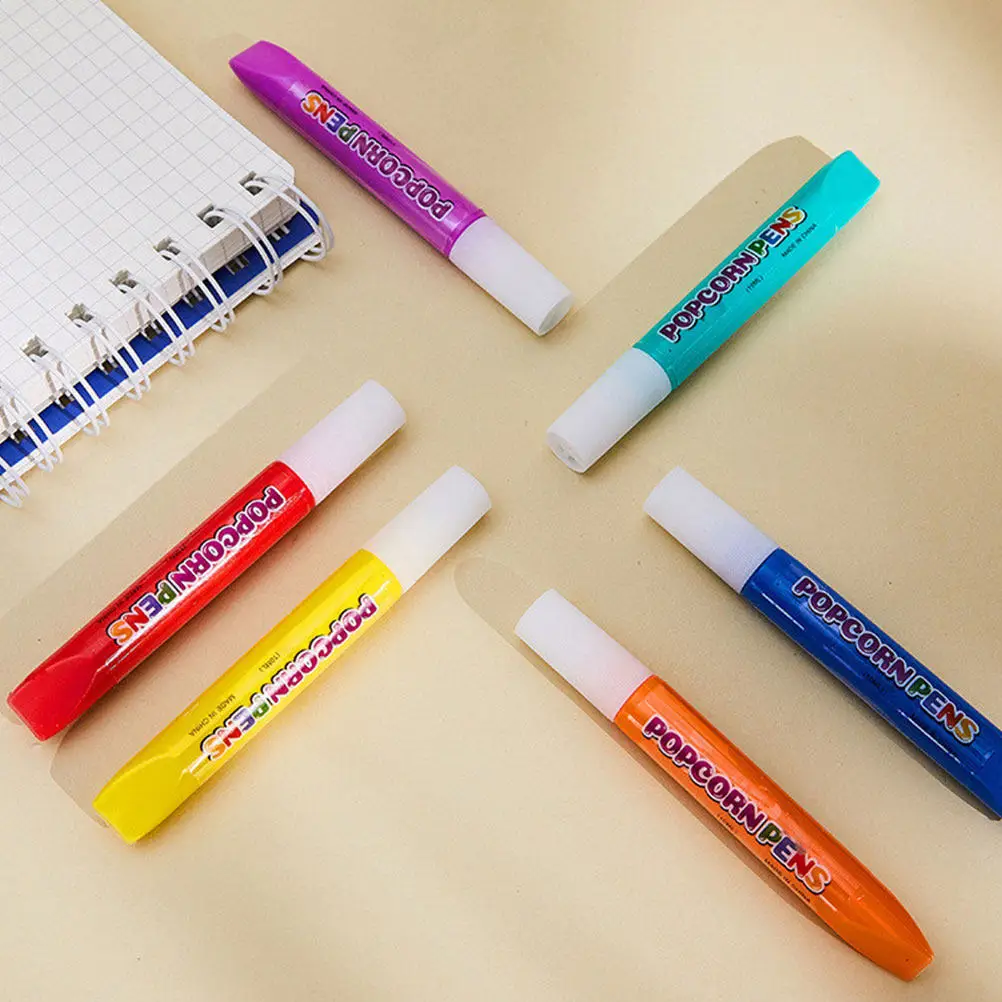

Набор из 6 ручек-попкорн с мягким наконечником для рисования, яркие цветные инструменты для письма для школы, дома, офиса, ведения дневников