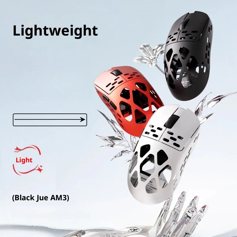 

New Ajazz Am3 Pro Max Magnesium Alloy Esports Game Mouse Paw3950 Wireless Three-Mode Lightweight 8k Holiday Birthday Gifts