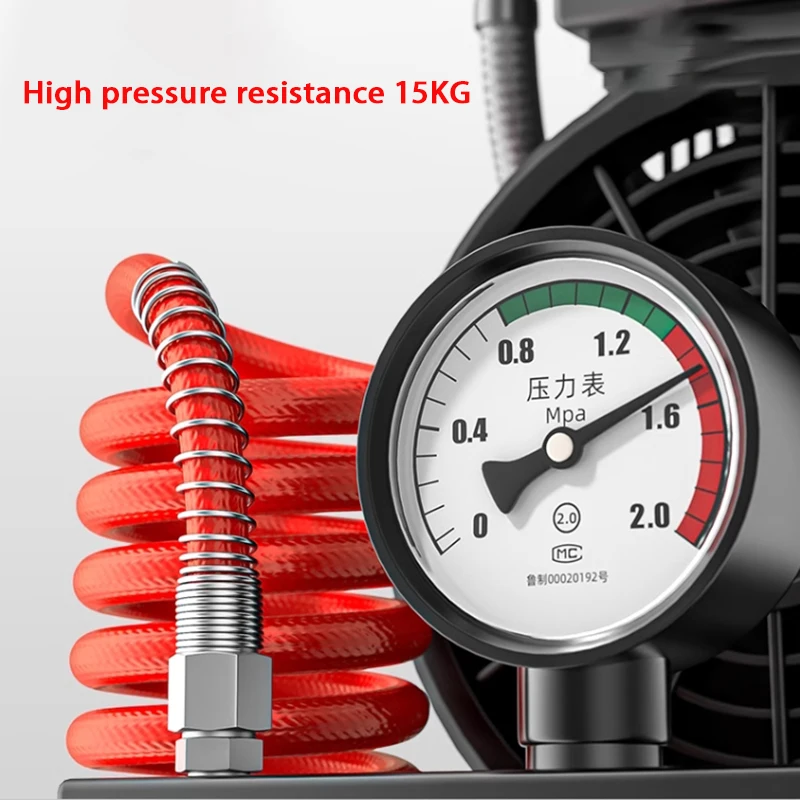 PU Spring Air Hose High-Pressure Explosion-Proof Spiral Retractable Air Pump Pneumatic Compressor Air Duct Quick Connector