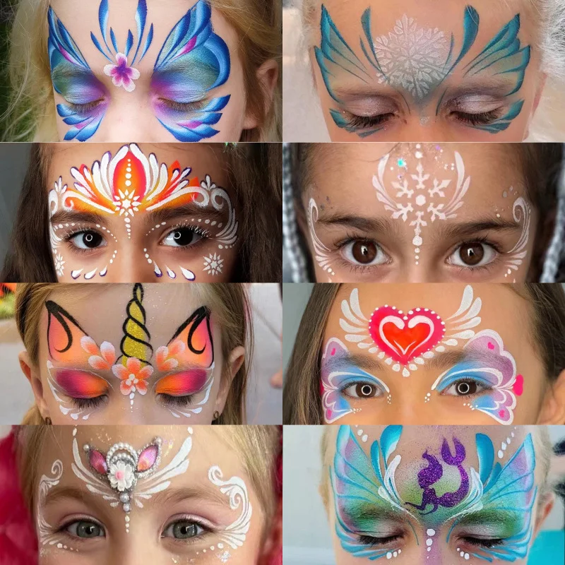 16 個フェイスペイントステンシルボディアートペイントステン - Beauty Makeup Pictures のレビューと価格