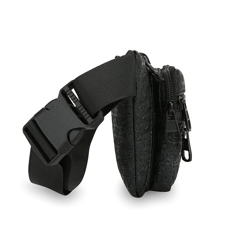 Casual Men's Chest Sling Waist Bag – Durable PU Fanny Pack with Multi Pockets for Outdoor Motorcycle & Travel