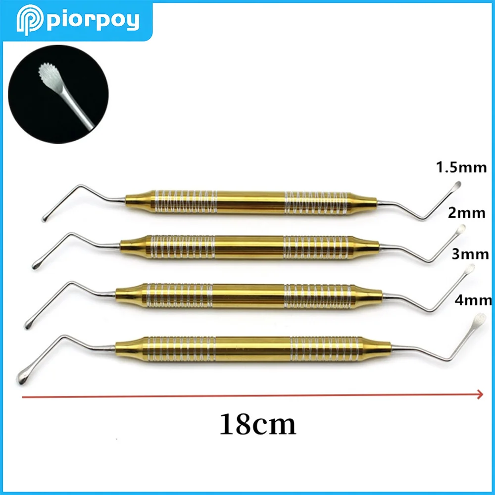 PIORPOY 1Pc Dental Stainless Steel Golden Handle Curette Scaler Implant Oral Appliance Scraper With Teeth Dental Tools Dropship