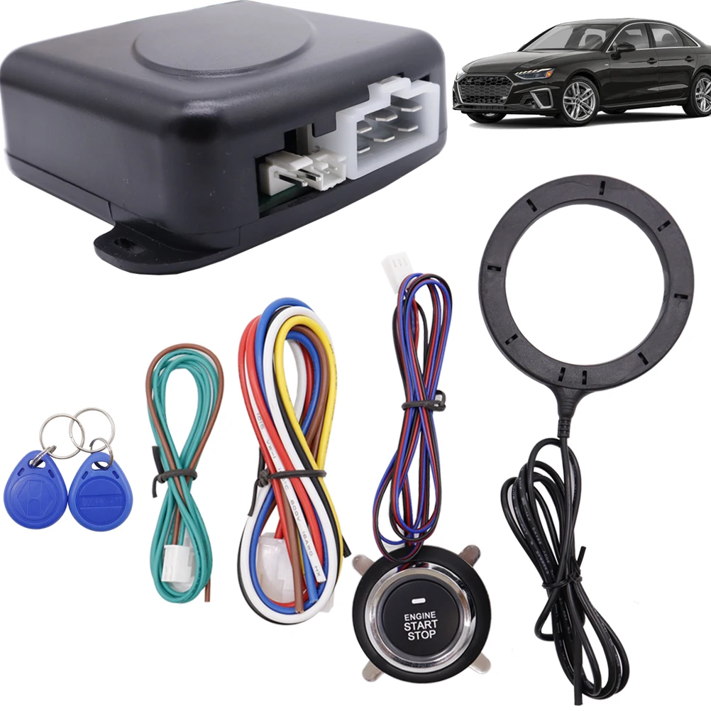 

Car Smart Ignition Switch Auto Alarm Engine Starline Push Button Start Push Button Keyless Entry Starter Kit 12V RFID Universal