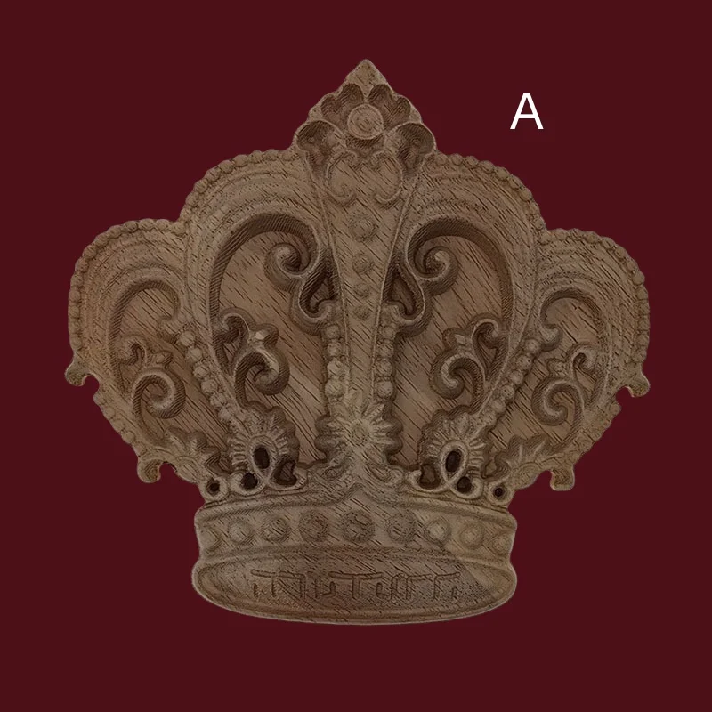 لوحة زخرفية على شكل تاج من الخشب الصلب المنحوت يدويًا على الطراز الأوروبي | زخرفة ملكية عتيقة لتزيين الحائط والأثاث #1