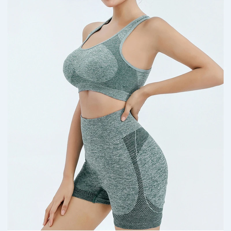 Yoga Set Gym Shorts Women Sport Bras Brassiere Workout Tops for Women Yoga Clothes Fitness Leggings Gym Set Seamless Yoga Sets