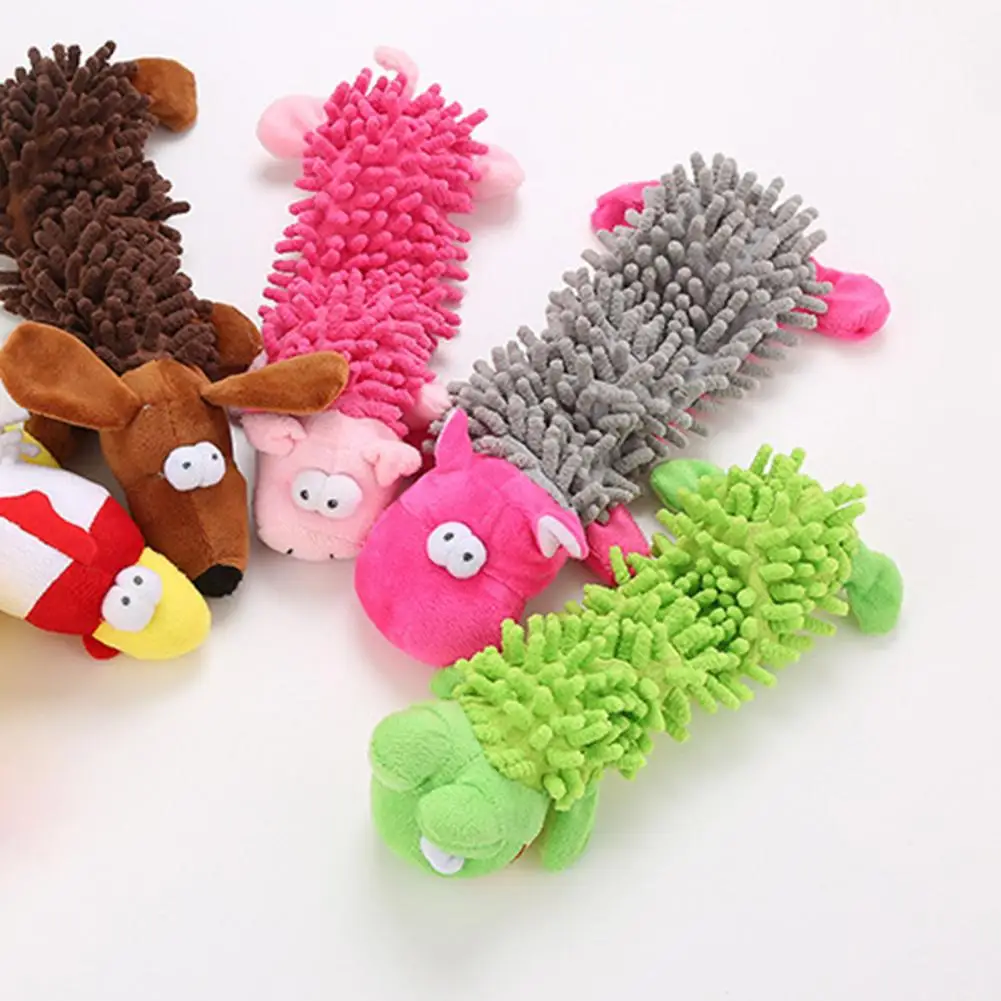 Pet Toy with Built-in Sound Flannel Dog Chew Toy with Built-in Sound Cartoon Pig Shape for Boredom