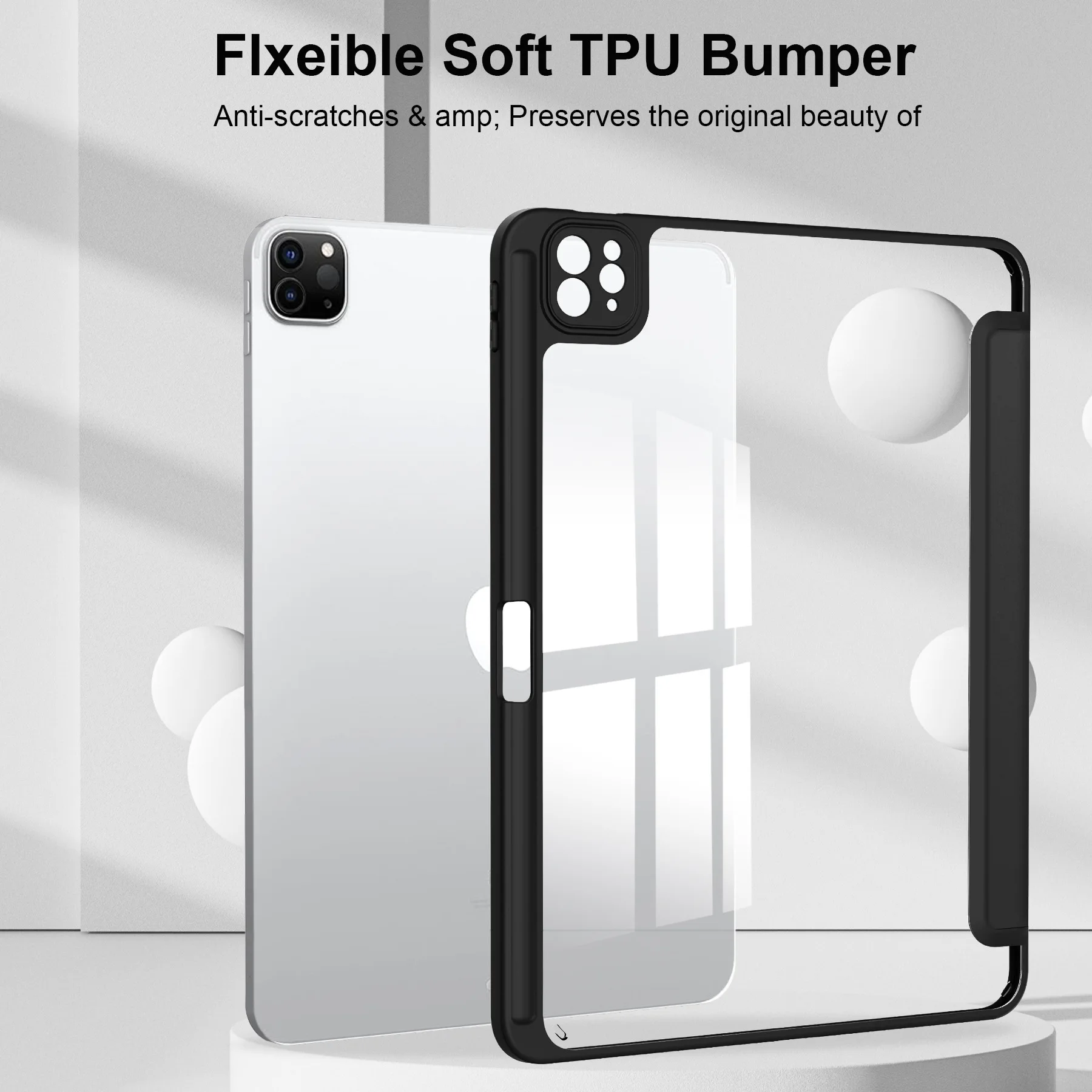 Stand Case for iPad 10th (A2757/A2777/A2696)/iPad 11th A16 (A3355/A3356), Tri-fold Clear Acrylic Protective Sleeve with Pen Slot