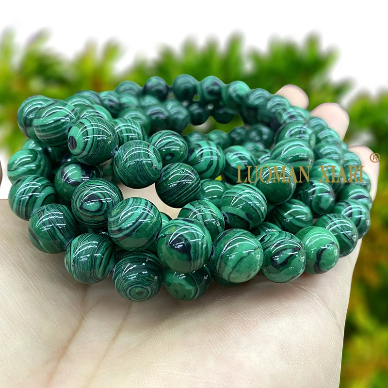 6-12MM Malachite Persian Jade Beads Natural Stone Loose Round Spacer Beads for Jewelry Making DIY Bracelet Charms Accessories