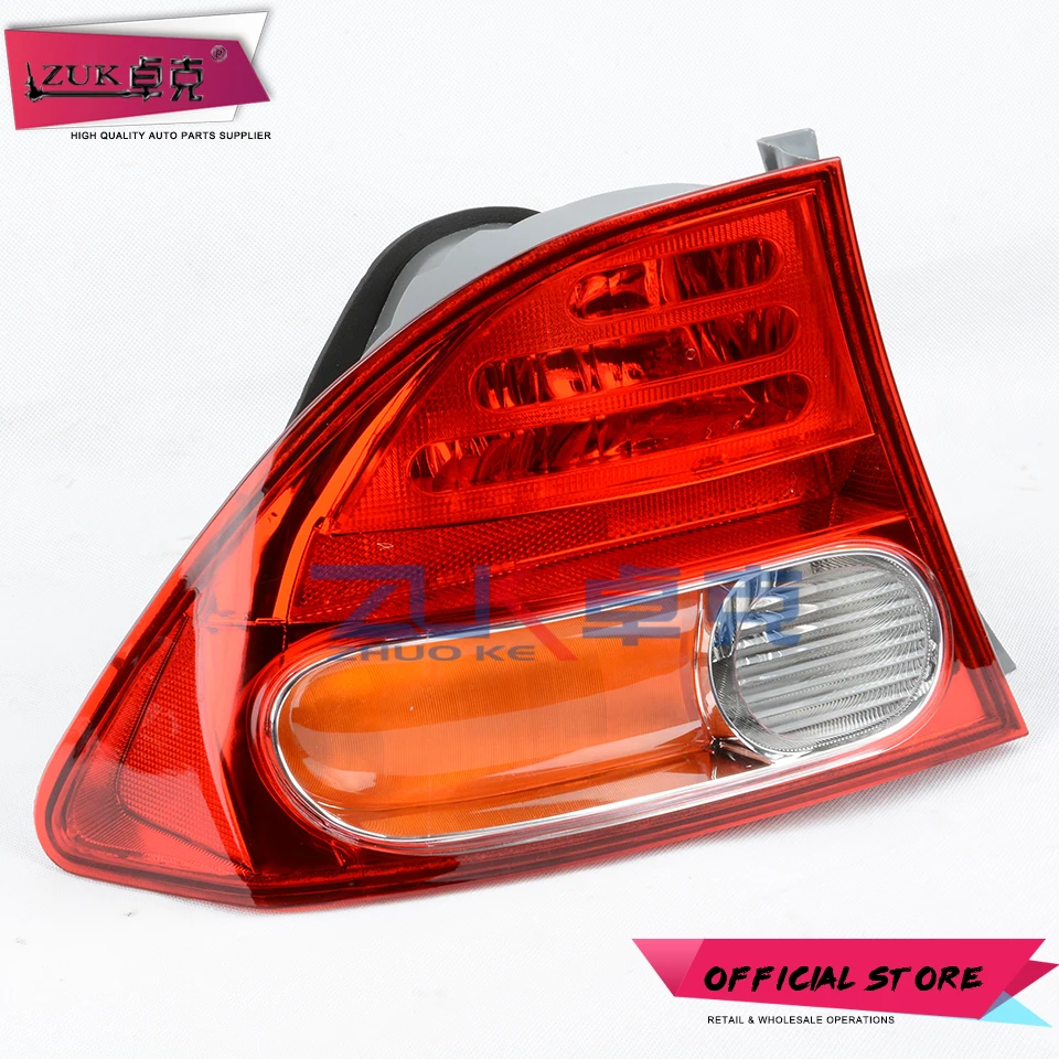 ZUK Outer Outside Taillight Taillamp For HONDA CIVIC FA1 CIVIC HYBRID FA3 2006 2007 2008 Rear Tail Light Rear Brake Lamp