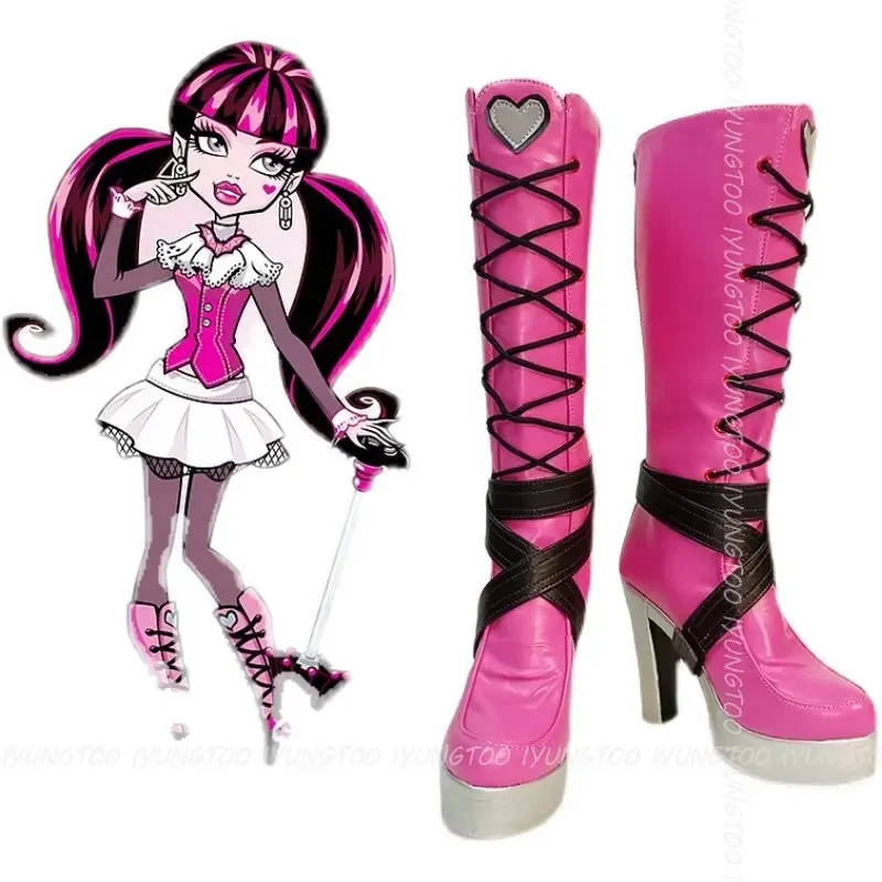 

Monster High Draculaura Anime Characters Shoe Cosplay Shoes Boots Party Costume Prop