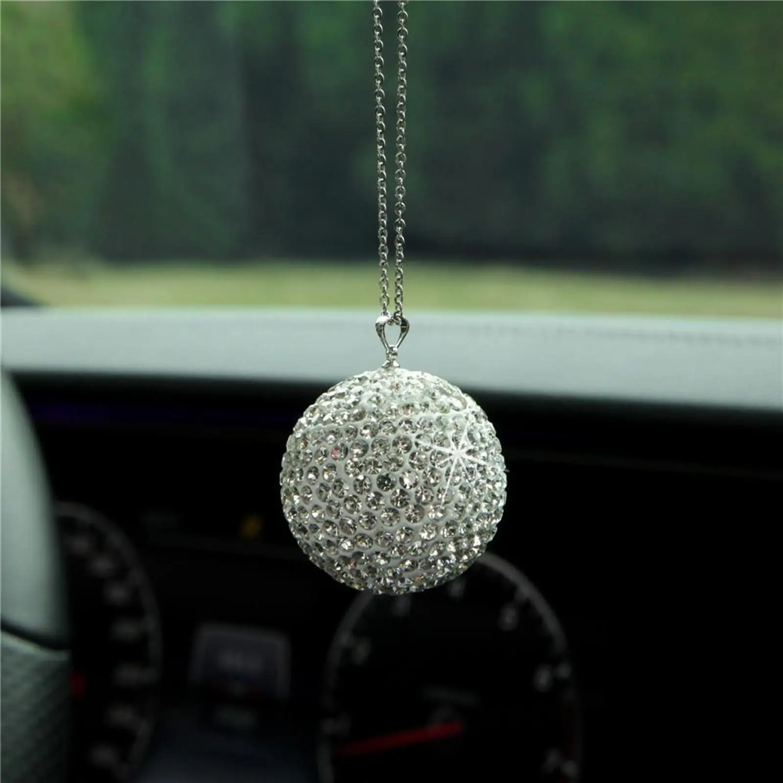 

Bling Diamond Creative Glass Ball Cute Car Charms Hanging Pendant Ornamental