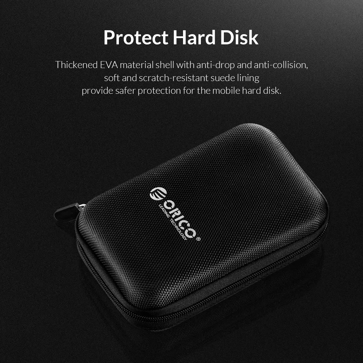 ORICO 2,5-Zoll-Festplattenbox, einfarbige Schutztasche, tragbare Festplattenhülle, geeignet zum Schutz der Festplatte
