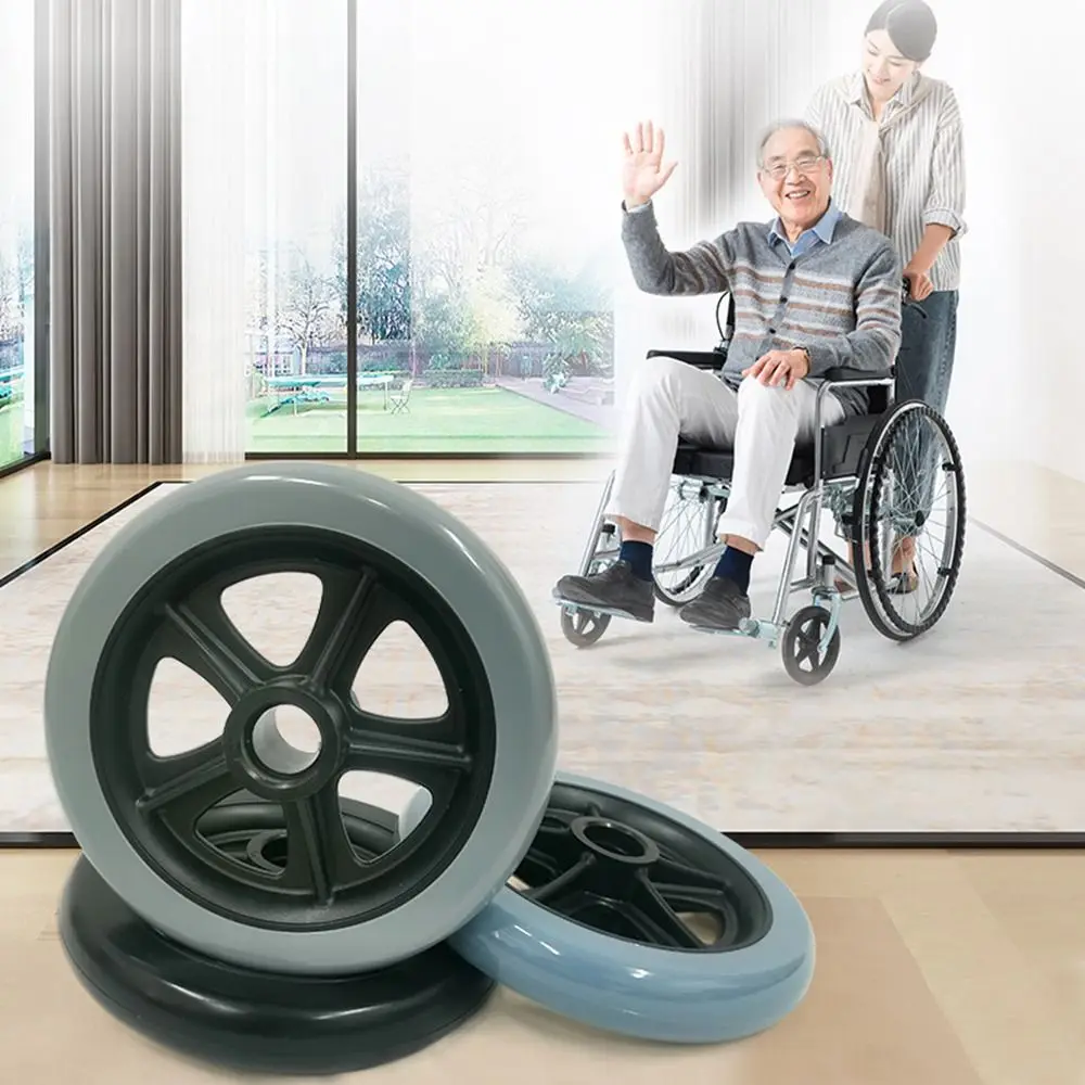 عجلة أمامية للكرسي المتحرك مقاس 5 بوصة مضادة للانزلاق، عجلة إطارات صلبة مقاومة للاهتراء، عجلة عربة سفر