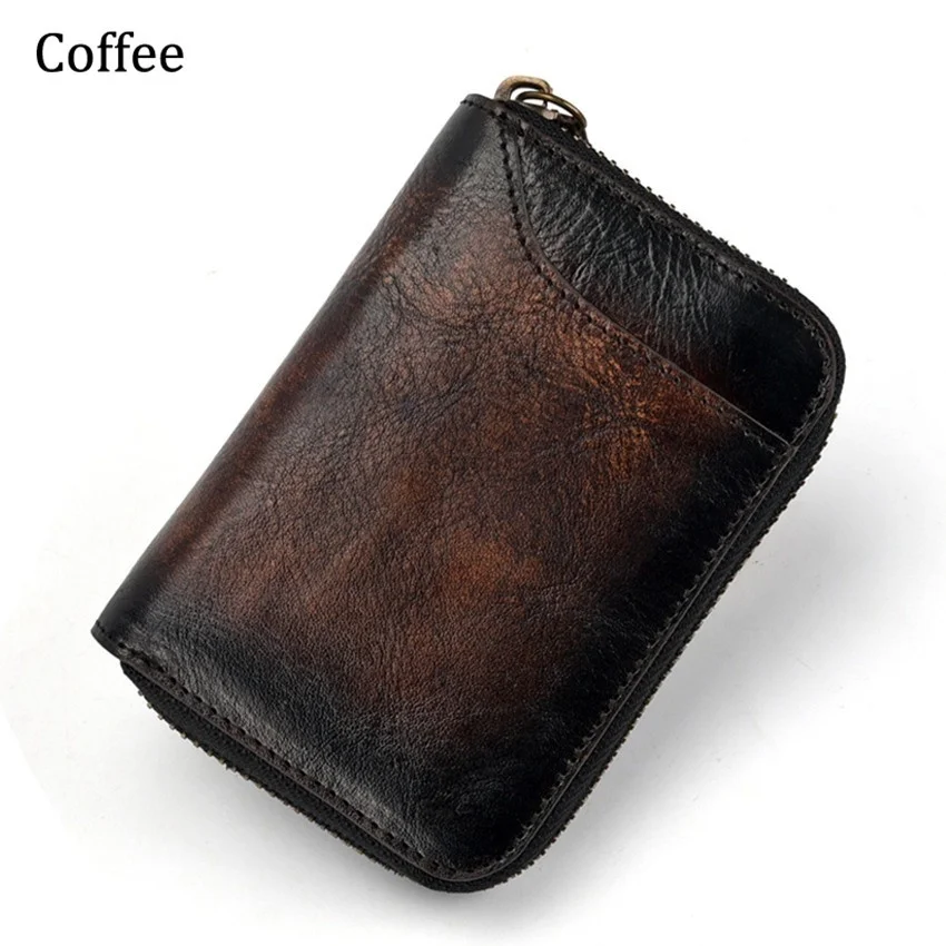Retro Men's Wallet Bank Card Credit Card Holder Purse Cow Leather Clutch Wallet Billfold Multi-Card Wallet