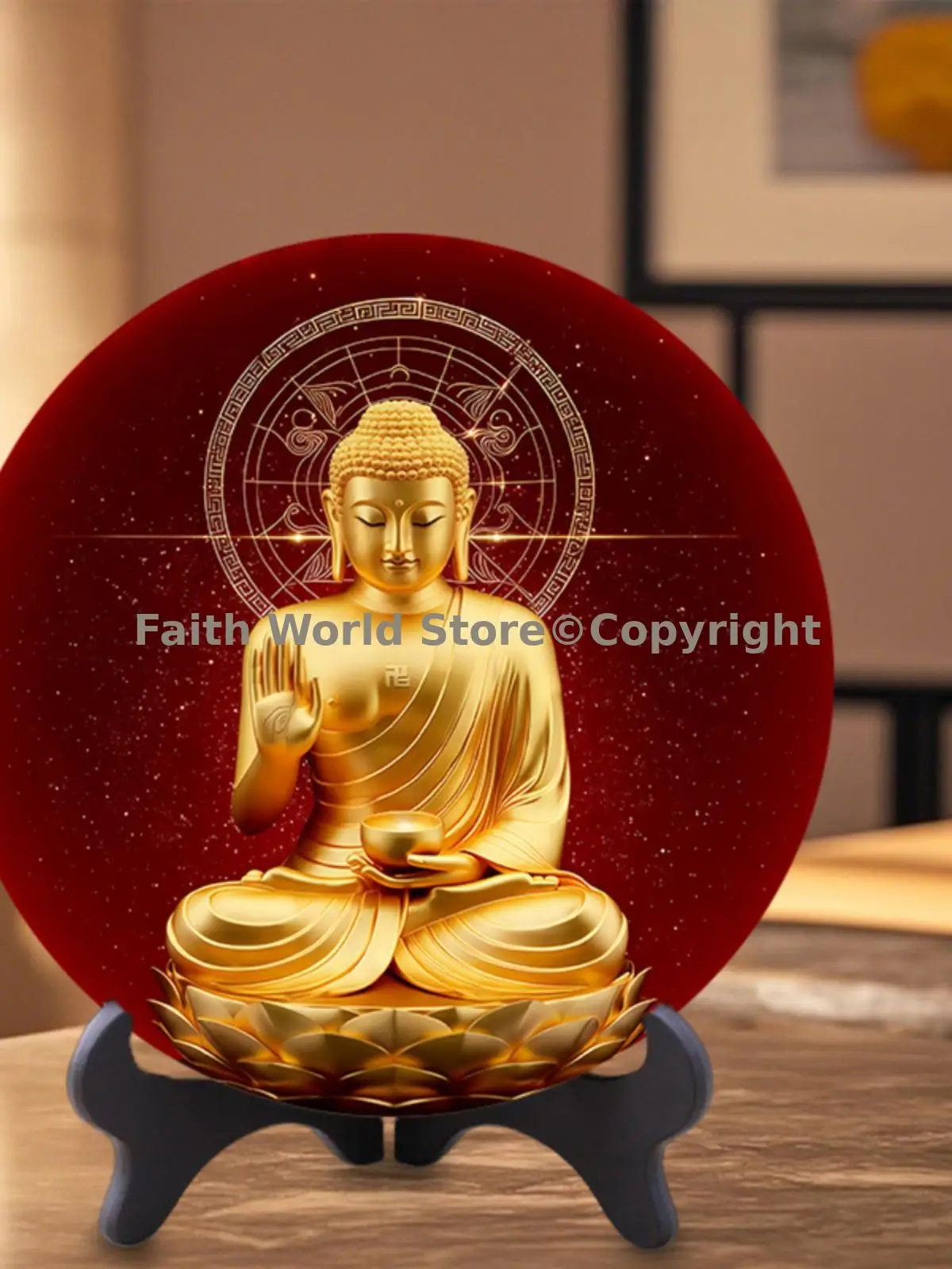 Southeast Asia buddhist worship home office hall ornament golden THE BUDDHA RU LAI Zen Intent auspicious Mandala Mantra display
