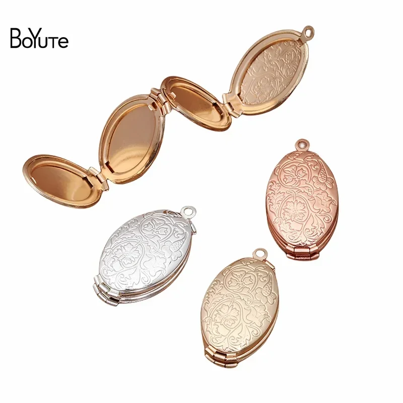 BoYuTe (5 Pieces/Lot) 20*33*9MM Oval Shaped Floating Locket Can Insert Photo Locket Pendant Factory Direct Sale