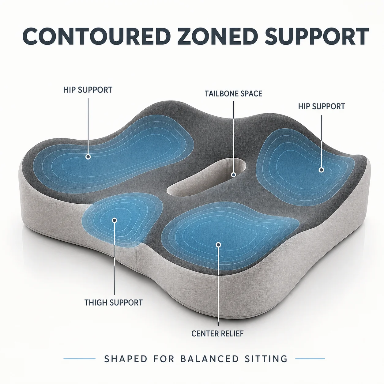 Orthopedic Memory Foam Seat Cu - Office Chair Cushion 评论和价格