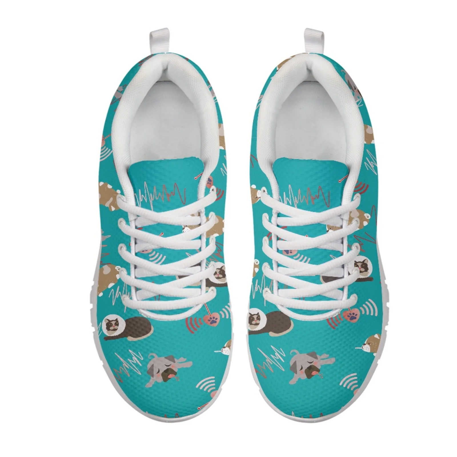 Coloranimal Breathable Low Top Athletic Trainers for Men Women, Sport Sneakers for Hiking Walking Medical Bulldog