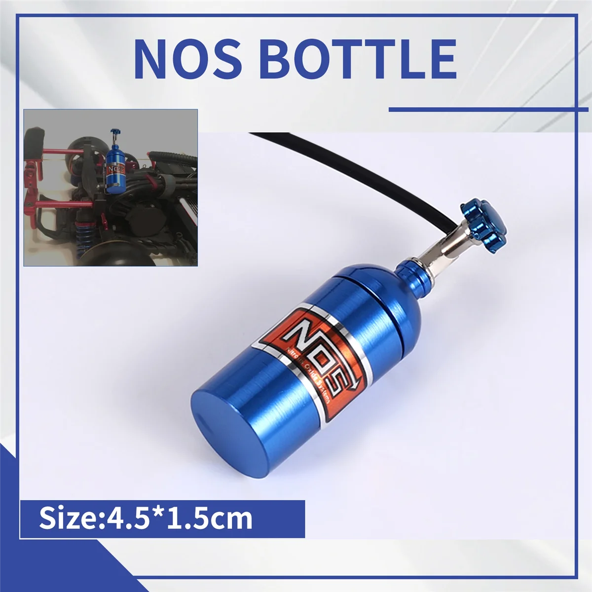 A43M Metal Simulated NOS Nitrogen Bottle for 1/10 RC Crawler Car Defender Bronco RC4WD D90 D110 TRX4 Axial Scx10 90046,Blue